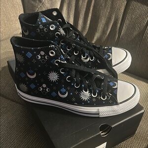 Converse Black and Silver High-Tops